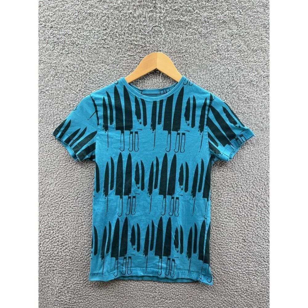 Andy Warhol Blue Knifes All Over Print Youth XL T-Shirt
